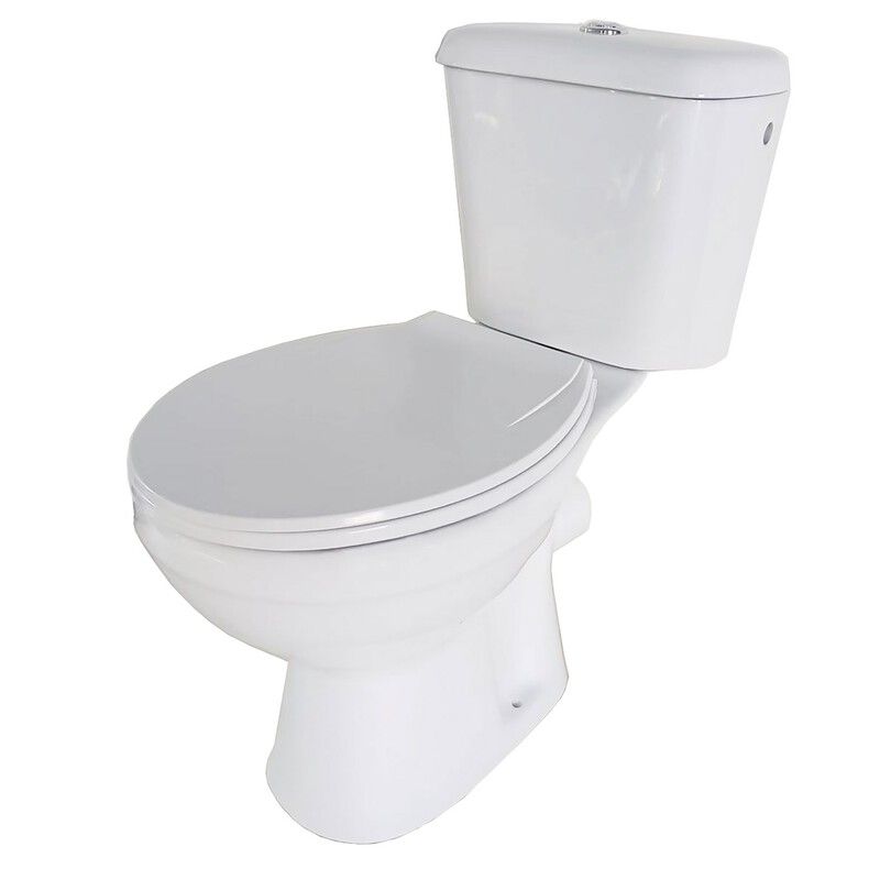 Kompakt WC Tapia bezkołnierzowy z deską polipropylen poziomy