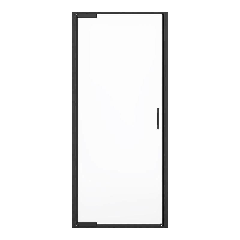 Drzwi prysznicowe uchylne GoodHome Evanna 80 cm czarne/transparentne
