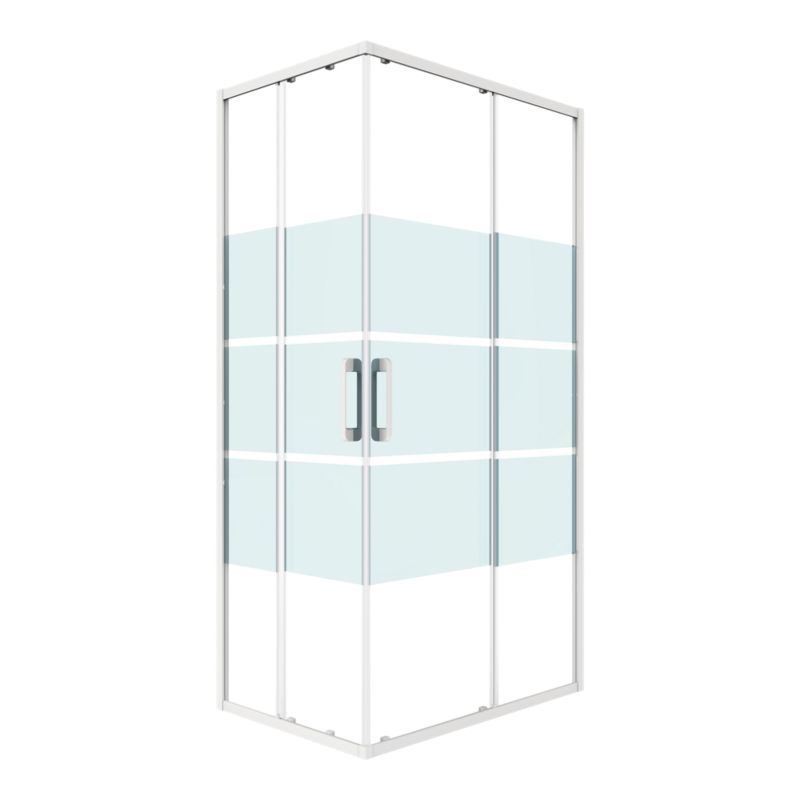 Kabina prysznicowa prostokątna GoodHome Maza 70 x 120 cm biały wzór