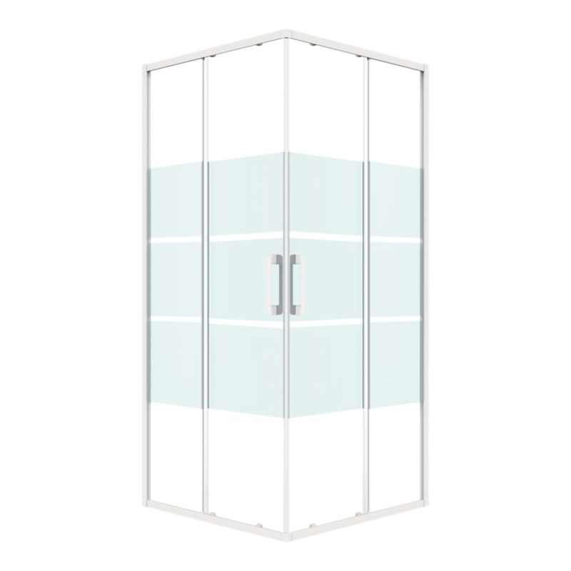 Kabina prysznicowa kwadratowa GoodHome Maza 80 cm biały wzór