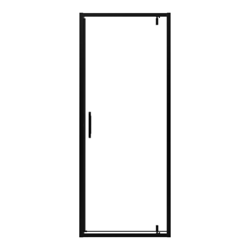 Drzwi prysznicowe wahadłowe GoodHome Maza 80 cm czarne/transparentne