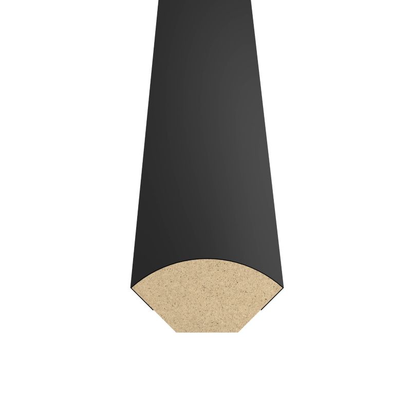 Ćwierćwałek wypukły mdf 12 x 12 x 2400 mm czarny