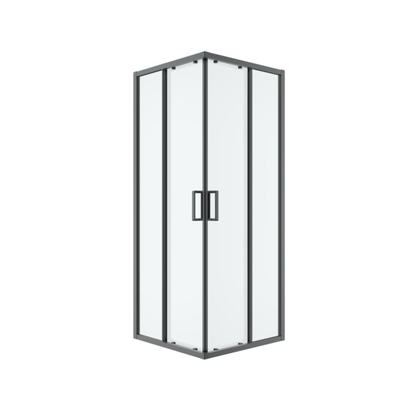 Kabina prysznicowa kwadratowa GoodHome Ledava 80 cm czarna/transparentne