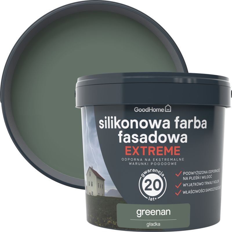 Farba elewacyjna GoodHome silikonowa greenan 5 l