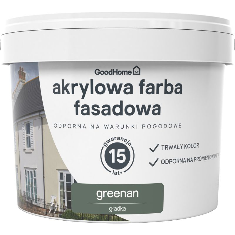 Farba elewacyjna GoodHome akrylowa greenan 10 l