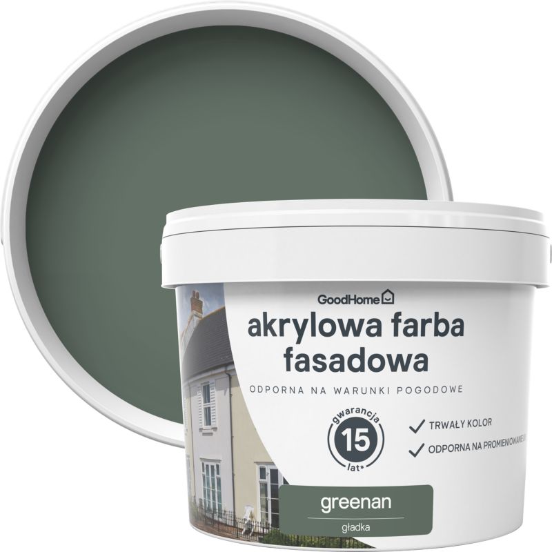 Farba elewacyjna GoodHome akrylowa greenan 10 l