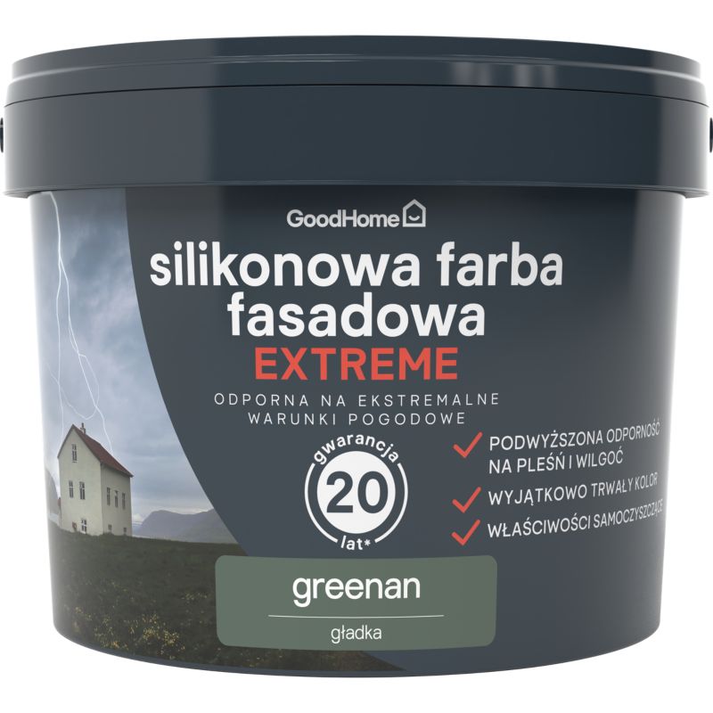 Farba elewacyjna GoodHome silikonowa greenan 10 l