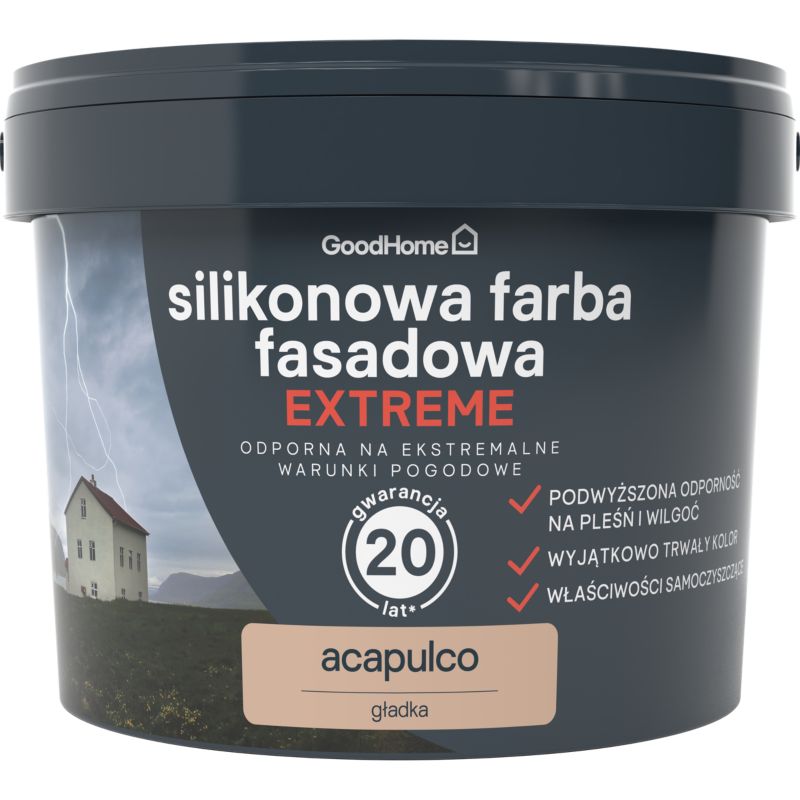 Farba elewacyjna GoodHome silikonowa acapulco 10 l
