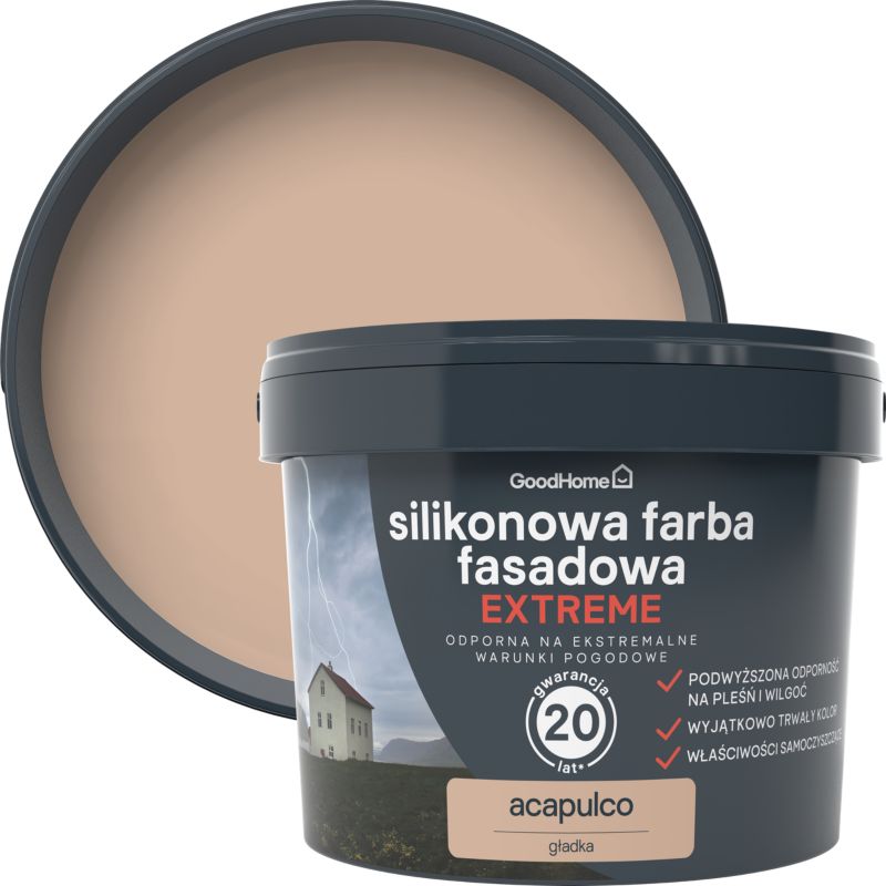 Farba elewacyjna GoodHome silikonowa acapulco 10 l