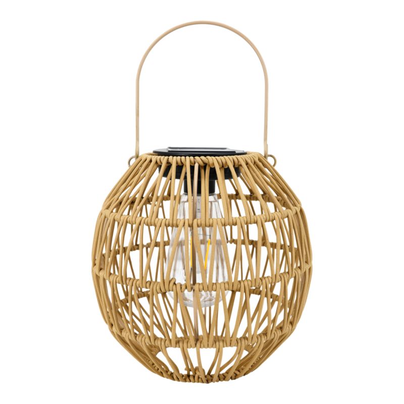 Lampa solarna Rattan brązowa