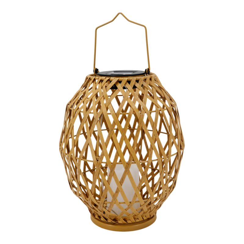 Lampa solarna Rattan złota