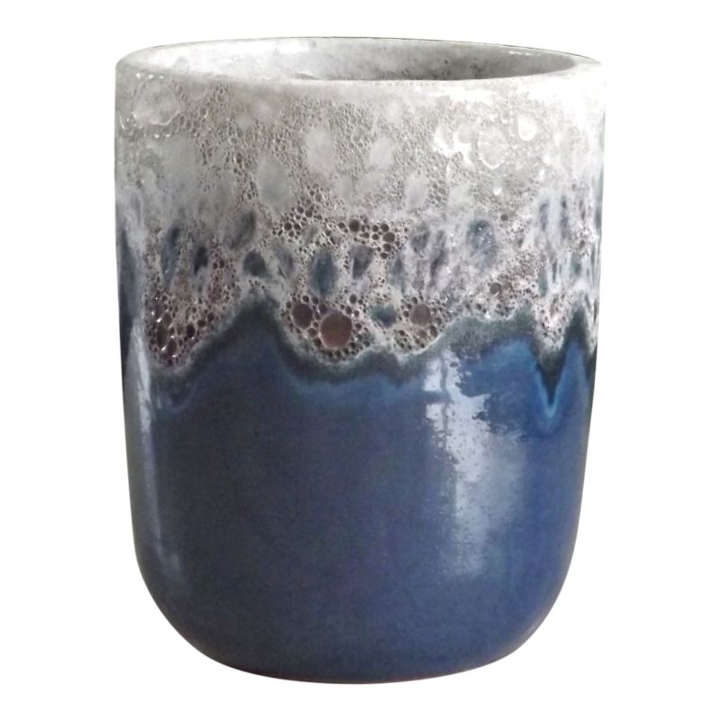 Doniczka ceramiczna średnia 28 cm niebieska
