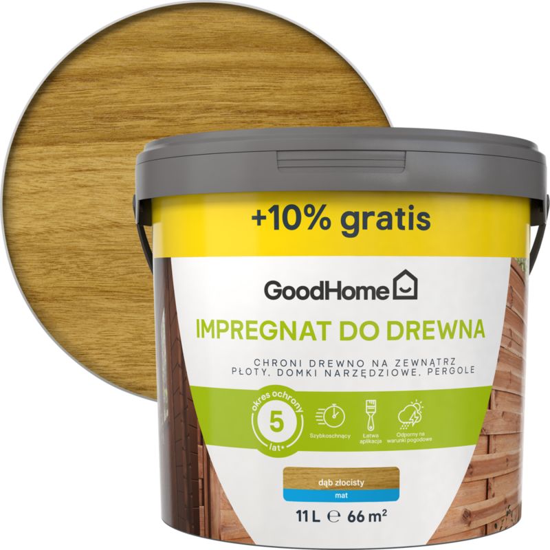 Impregnat do drewna GoodHome Dąb złocisty 10 l + 10%