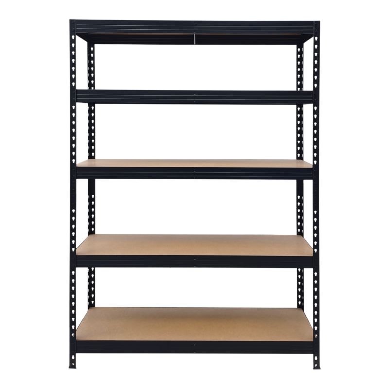 Regał metalowy GoodHome Rand 180 x 128 x 40 cm 5 półek 300 kg czarny