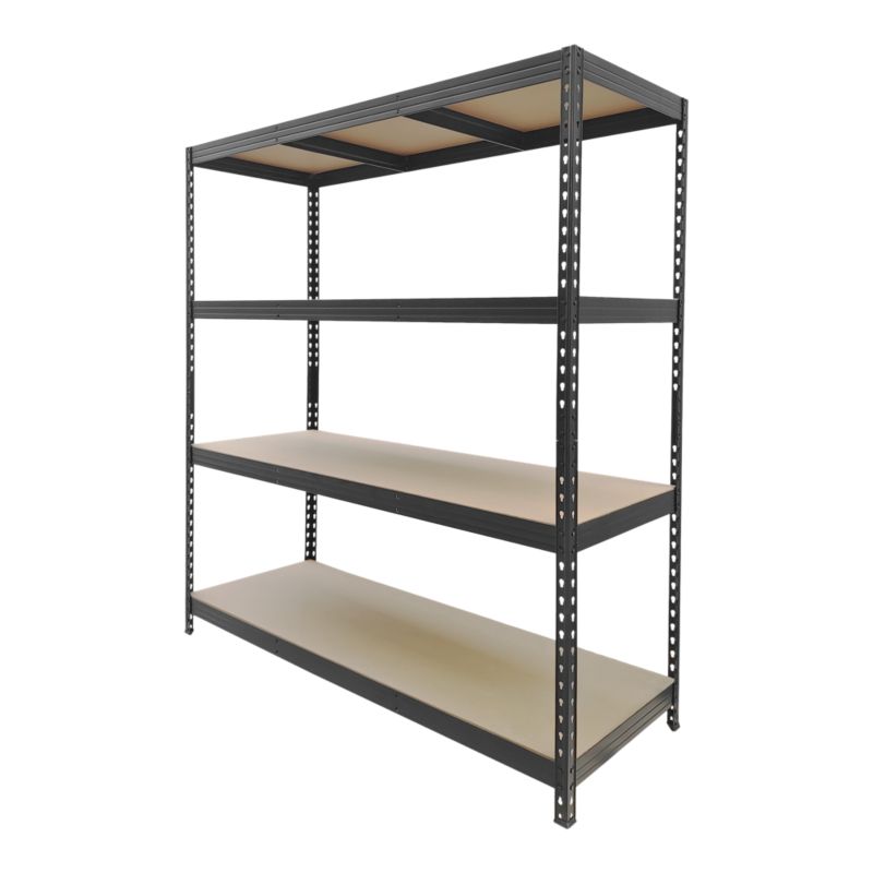 Regał metalowy GoodHome Rand 180 x 166 x 60 cm 4 półki 300 kg czarny