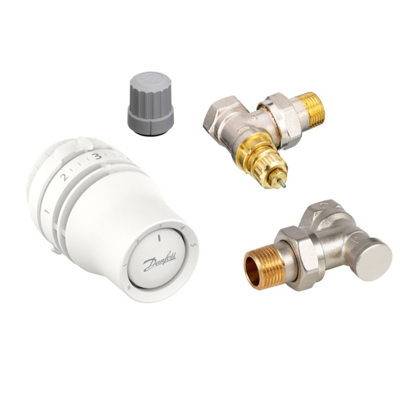 Zestaw termostatyczny kątowy Danfoss Redia Click 3-elementowy