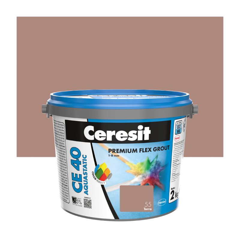 Fuga elastyczna Ceresit CE 40 Aquastatic terra brąz 2 kg
