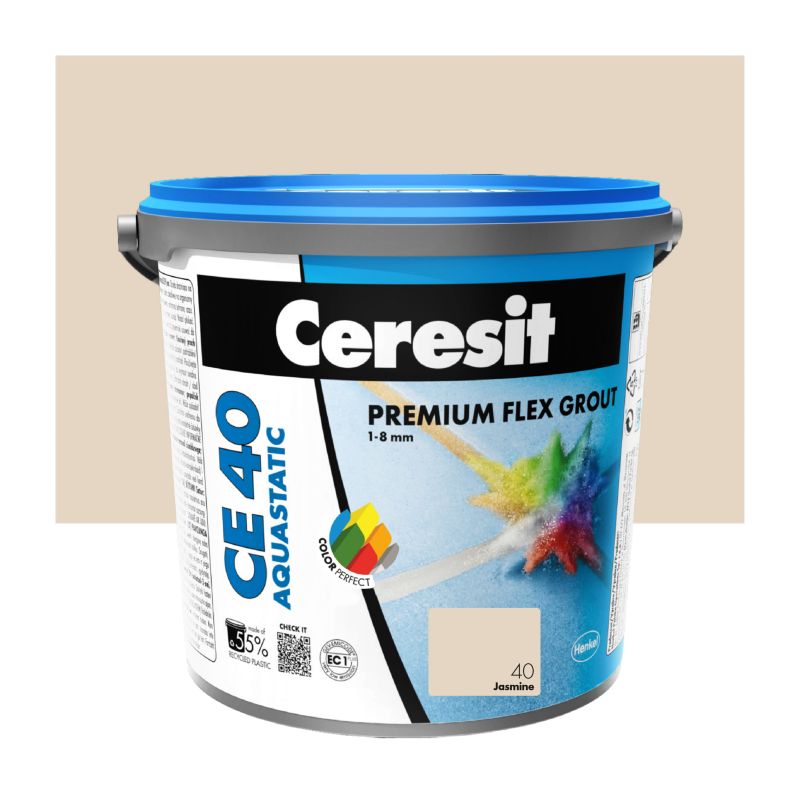 Fuga elastyczna Ceresit CE 40 Aquastatic jaśminowa 5 kg