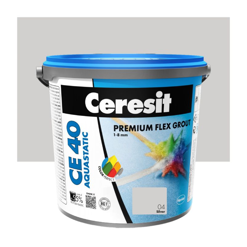 Fuga elastyczna Ceresit CE 40 Aquastatic srebrna 5 kg