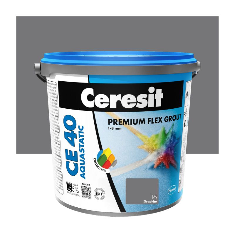 Fuga elastyczna Ceresit CE 40 Aquastatic grafitowa 5 kg