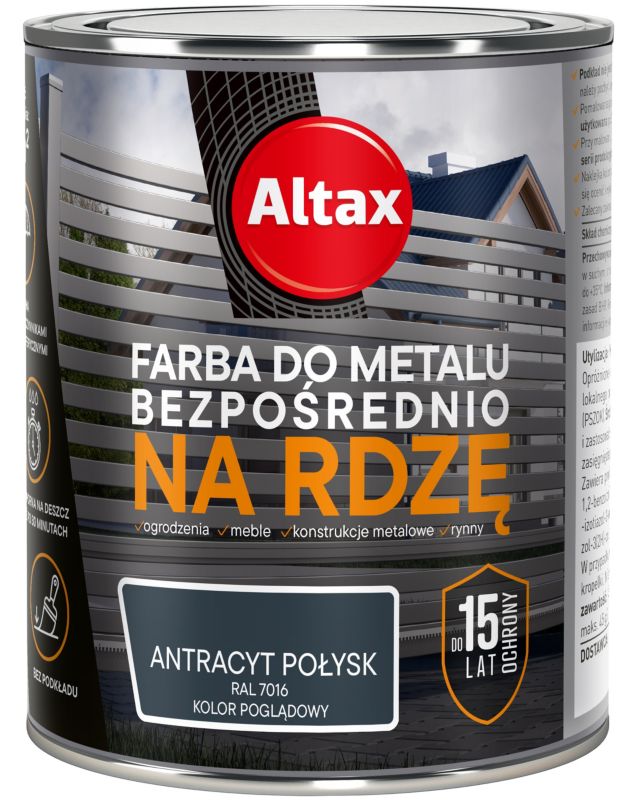 Farba antykorozyjna Altax antracyt połysk 0,75 l