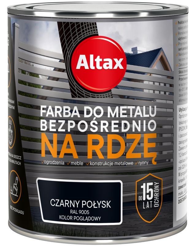 Farba antykorozyjna Altax czarny połysk 0,75 l