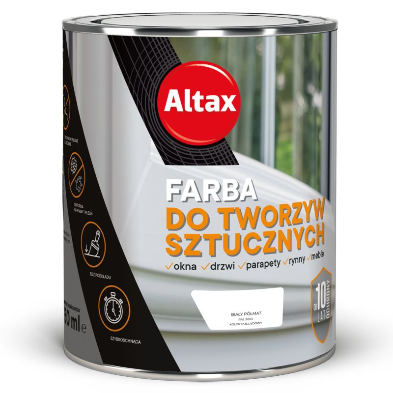 Farba do tworzyw sztucznych Altax biała 0,75 l