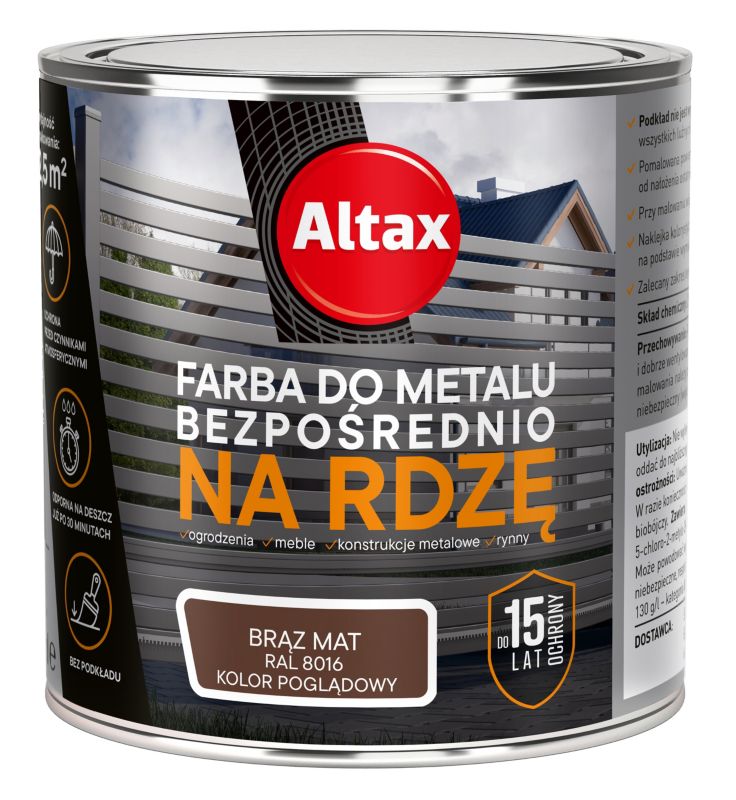 Farba antykorozyjna Altax brązowy mat 0,25 l