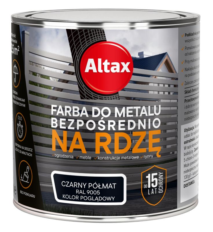 Farba antykorozyjna Altax czarny półmat 0,25 l