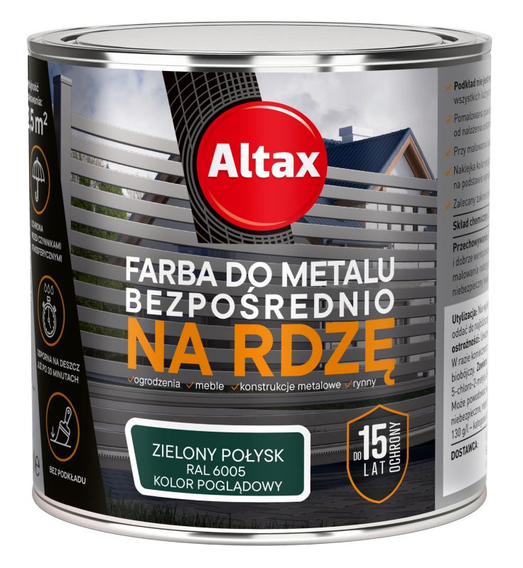 Farba antykorozyjna Altax zielony połysk 0,25 l