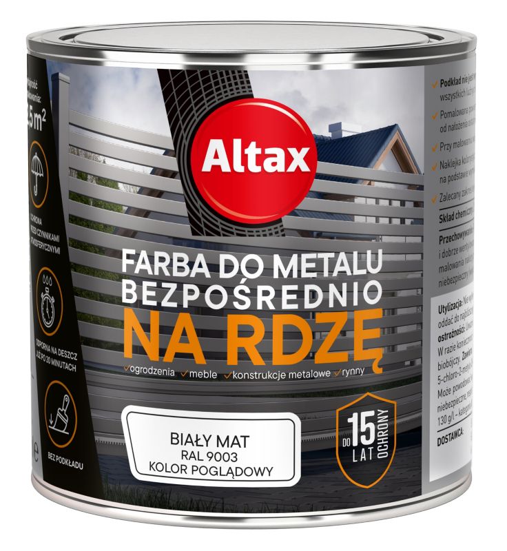 Farba antykorozyjna Altax biały mat 0,25 l