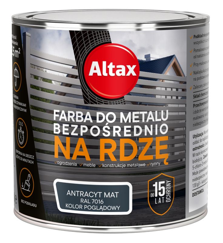 Farba antykorozyjna Altax antracyt półmat 0,25 l