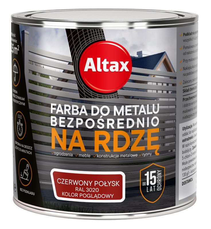 Farba antykorozyjna Altax czerwony połysk 0,25 l