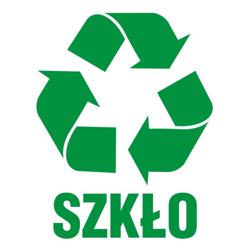 Naklejka na kosz do segregacji śmieci Szkło