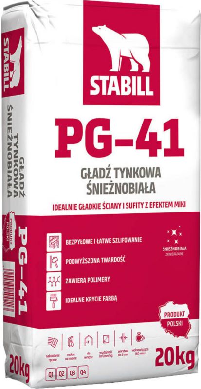 Gładź tynkowa Stabill 20 kg biała