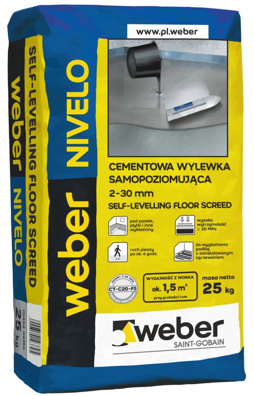 Wylewka samopoziomująca Weber Saint-Gobain Nivelo 25 kg