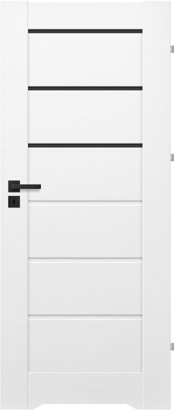 Drzwi z podcięciem Toreno 80 prawe białe z czarnymi szybkami