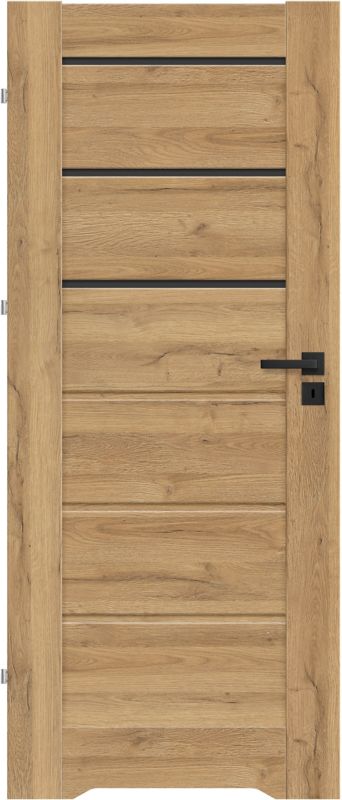 Drzwi z podcięciem Toreno 70 lewe dąb grandson z czarnymi szybkami