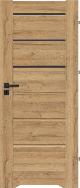Drzwi z podcięciem Toreno 70 prawe dąb grandson z czarnymi szybkami