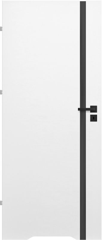 Drzwi z podcięciem Exmoor 80 lewe białe czarna szyba