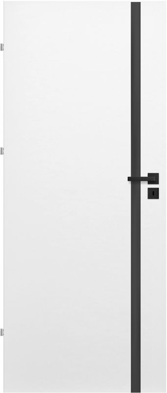 Drzwi pokojowe Exmoor 80 lewe białe czarna szyba