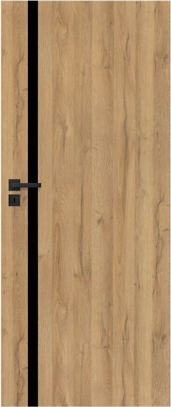 Drzwi bezprzylgowe pełne Exmoor 70 prawe dąb grandson czarna linia