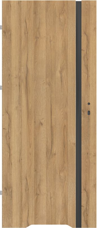 Drzwi z podcięciem Exmoor 60 lewe dąb grandson czarna szyba