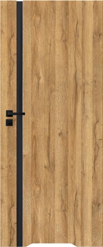 Drzwi z podcięciem Exmoor 80 prawe dąb grandson czarna szyba