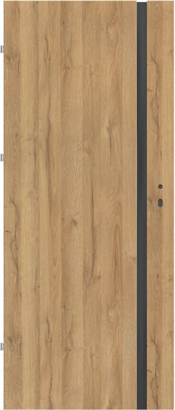 Drzwi pokojowe Exmoor 80 lewe dąb grandson czarna szyba