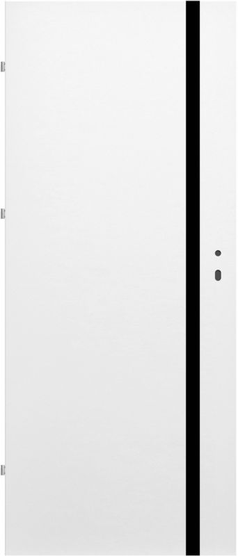 Drzwi pełne Exmoor 60 lewe białe czarna linia