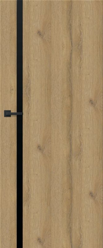 Drzwi bezprzylgowe pełne bez szyldu Exmoor 70 dąb grandson czarna linia
