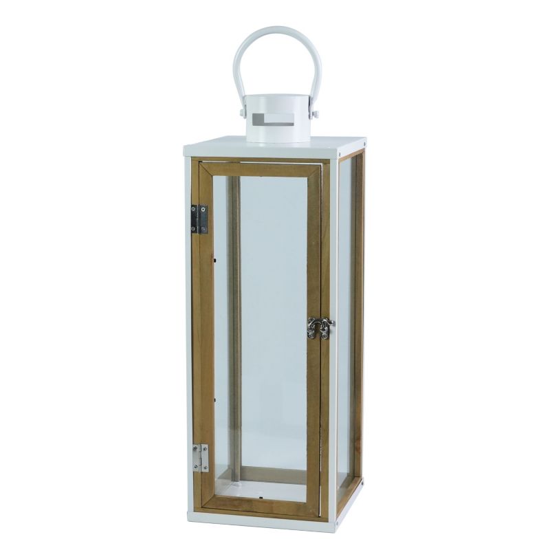 Latarnia Jumi drewniana 51 cm biała