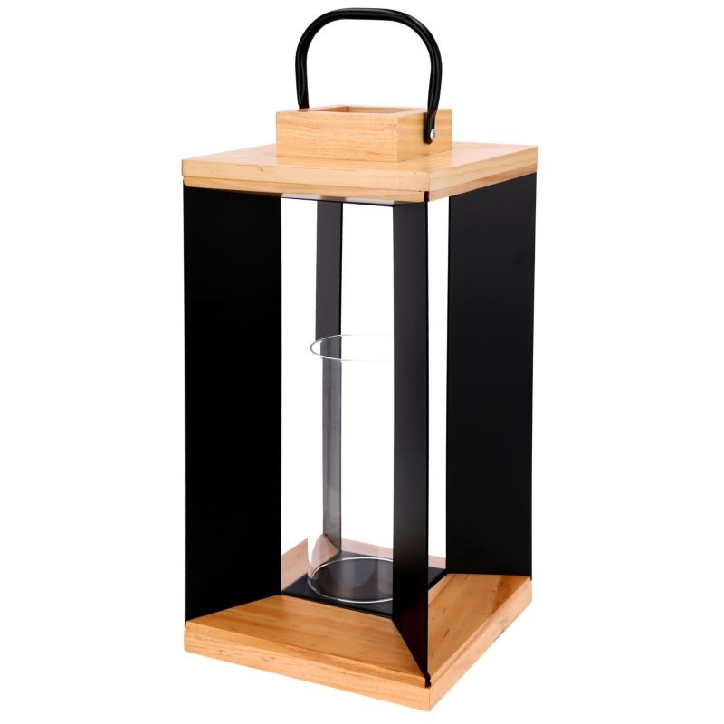 Latarnia ze świeczką Jumi metalowa 37 cm czarna