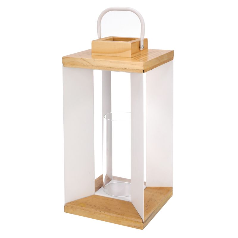 Latarnia ze świeczką Jumi metalowa 37 cm biała